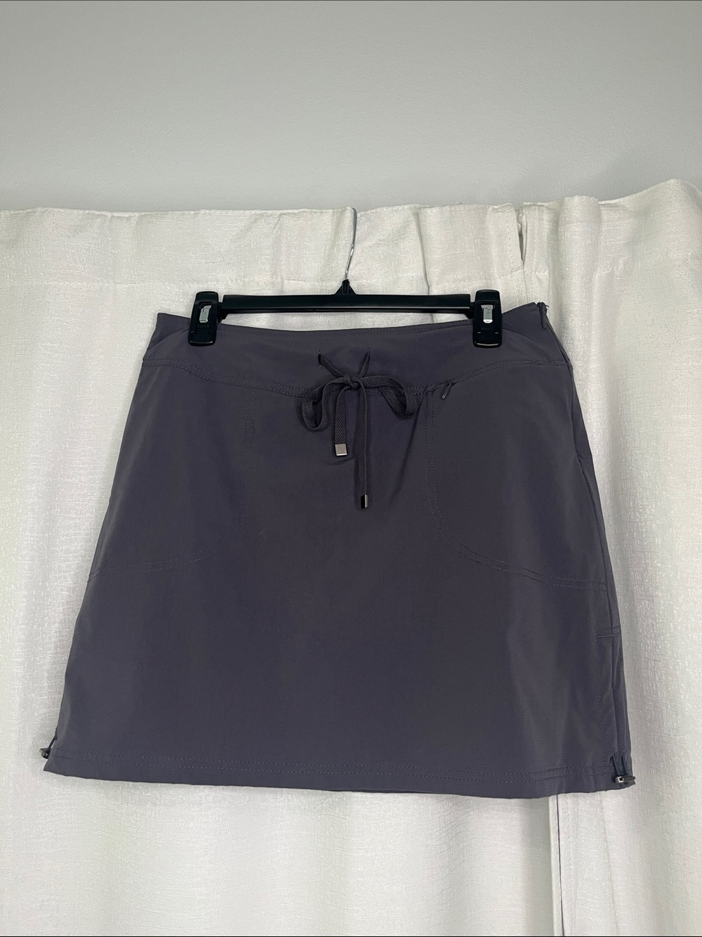 GreenTea Women's Drawstring Mini Skort - Charcoal Gray